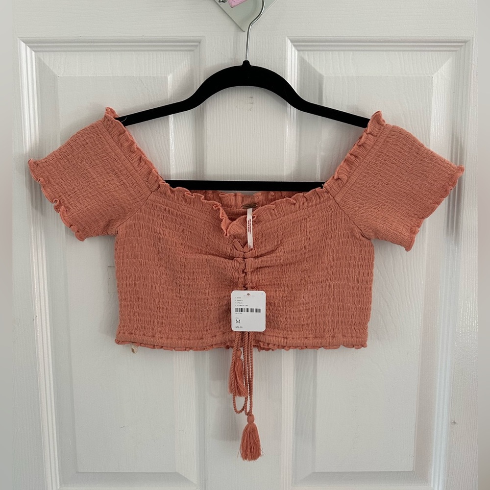 Free people peach crop top